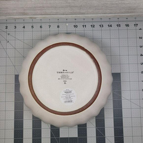 Target Threshold Serving Bowl‎ Terracotta Christmas Winter Snowflake 10 in - Picture 10 of 10
